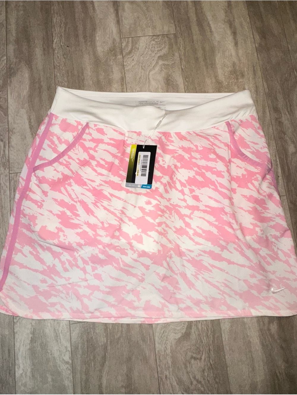 Nike Pink and White Patterned Tennis Skirt